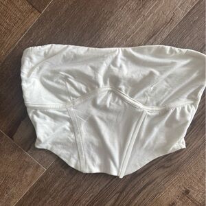 White Strapless Bustier Crop Top 12th Tribe